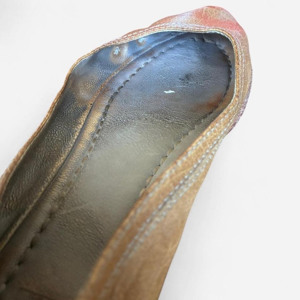 Frye Rounded Toe Tan Leather Patina Ballet Flats Sz 8  coquettegirl balletcore - Picture 5 of 8